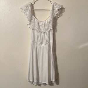 Charlotte Ruse dress white,  ruffle size S